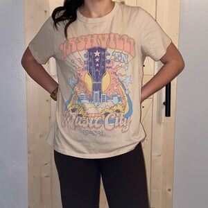 Zoe + Liv Beige 'Nashville Music City' Graphic Tee